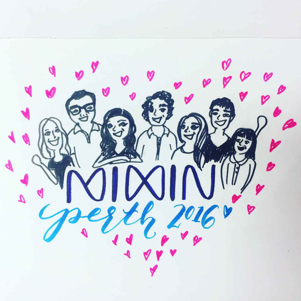 Sketch of the Mixin organisers by Una Kravets
